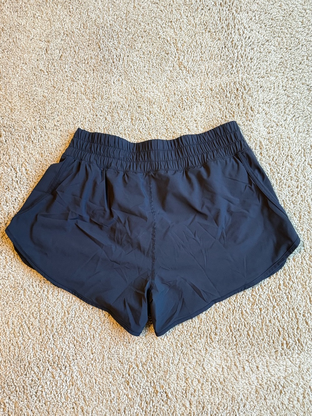 Women's Black Athletic Shorts with Elastic Waistband and Side Pockets - Picture 3 of 3